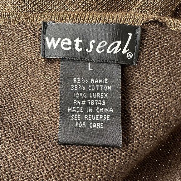 Wet Seal Bolero Shrug Sz L Brown Metallic Y2K Grunge Glam Holiday Party New Year - Picture 5 of 12